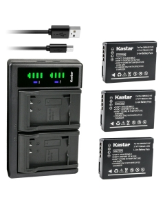 Kastar 3-Pack BP-DC7 Battery and LTD2 USB Charger Replacement for Leica BP-DC7 BP-DC7-E Battery, Leica BC-DC7 BC-DC7-E Charger, Leica V-LUX 20 V-LUX 30 V-LUX 40 Digital Camera