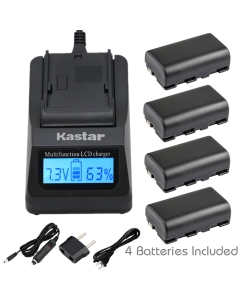 Kastar Fast Charger and 4-Pack Battery Replacement for Sony NP-FS11 NP-F10 NP-FS10 NP-FS12 FS21 FS31 CCD-CR1 CCD-CR5 DCR-PC1 DCR-PC2 DCR-PC3 DCR-PC4 DCR-PC5 DCR-TRV1VE DSC-F505 DSC-F505V