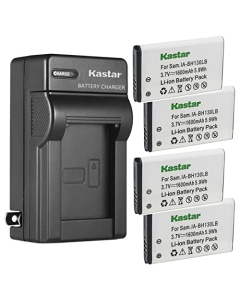 Kastar 4-Pack IA-BH130LB Battery and AC Wall Charger Replacement for Samsung HMX-W300 HMX-W300HD HMX-W300BN HMX-W300RN HMX-W300RP HMX-W300YN, HMX-W350, SMX-C10 SMX-C10RP SMX-C10FP SMX-C10RDM Camera