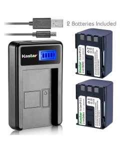 Kastar Battery (X2) & LCD USB Charger for Canon BP-2L12 BP-2L14 BP-2L15 BP-2L24H BP-2L5 NB-2L12 NB-2L14 and DC310 DC330 Elura 60 Vixia HG10 Vixia HV20 Vixia HV30 ZR100 ZR200 ZR300 ZR500 ZR600 ZR800