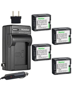 Kastar Battery 4-Pack + Charger Replacement for Panasonic CGA-DU06 CGA-DU07 CGA-DU14 CGA-DU21 VW-VBD070 VBD140 VBD210 PV-GS31 PV-GS33PV-GS34 PV-GS35 PV-GS39 PV-GS400 PV-GS500 PV-GS50 PV-GS50S PV-GS55