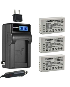 Kastar 3-Pack EN-EL22 Battery and LCD AC Charger Compatible with Nikon EN-EL22 ENEL22 Battery, Nikon MH-29 MH29 Charger, Nikon 1 J4, 1J4 Digital Camera, Nikon 1 S2, 1S2 Digital Camera