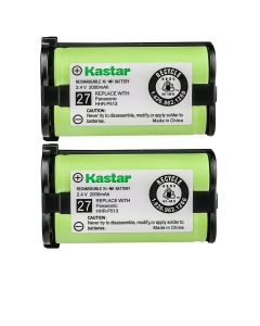 Kastar HHR-P513 Battery (2-Pack), Type 27, NI-MH Rechargeable Cordless Telephone Battery 2.4V 2000mAh, Replacement for HHR-P513 HHR-P513A HHR-P513A1B HRR-P513A1B KX-TG2208 Etc.