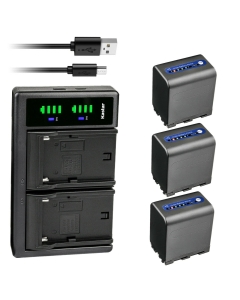 Kastar 3-Pack NP-QM91D Battery and LTD2 USB Charger Compatible with Sony CCD-PC101 CCD-PC103 CCD-PC104 CCD-PC105 CCD-PC110 CCD-PC115 CCD-PC120 CCD-PC330 CCD-TRV6 CCD-TRV8 CCD-TRV10 CCD-TRV11 Camera