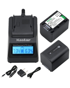 Kastar Ultra Fast Charger Kit and NP-FH70 Battery(2-Pack) for Sony NP-FH100 NP-FH70 TRV TRV-U and DCR Series DCR-DVD DCR-HC DCR-SR DCR-SX40 HDR-CX HDR-HC HDR-UX20 HDR-SR10 HDR-SR11 HDR-SR12 HDR-XR520V