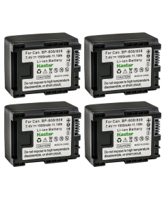 Kastar 4-Pack BP-809 Battery 7.4V 1500mAh Replacement for Canon VIXIA HF M406 HFM406, VIXIA HF S10 HFS10, VIXIA HF S11 HFS11 Camera, BP-809 BP809 BP-809/B BP-809/S, BP-819 BP819, BP-827 BP827 Battery