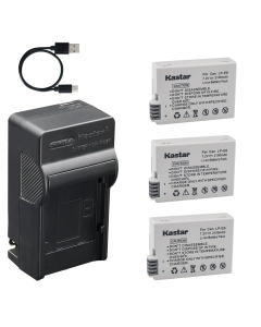 Kastar 3-Pack Battery and AC & USB-C Charger, Compatible with Canon LP-E8 LC-E8, EOS Rebel T2i, T3i, T4i, T5i, 550D, 600D, 650D, 700D, Kiss X4, Kiss X5, Kiss X6 Cameras