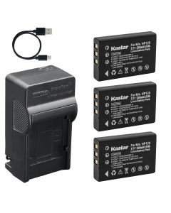 Kastar 3-Pack Battery and AC & USB-C Charger, Compatible with Symbol MC1000 MC10A MC10E NP-120 PX1657 D-LI7 DB-43 BP1500S, Intermec CK1 CN1, Wasp WDT3200 WDT3250 WPA1200, Brother DS820W DS920DW