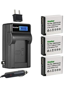 Kastar 3-Pack DMW-BLG10 Battery and LCD AC Charger Compatible with Panasonic Lumix DMC-GF3, Lumix DMC-GF3C, Lumix DMC-GF3K, Lumix DMC-GF3W, Lumix DMC-GF5, Lumix DMC-GF6, Lumix DMC-GF6K, Lumix DMC-GF6R