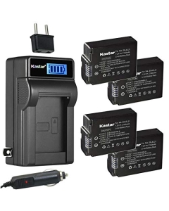 Kastar 4-Pack EN-EL21 Battery and LCD AC Charger Compatible with Nikon EN-EL21 ENEL21 Battery, Nikon MH-28 MH28 Charger, Nikon 1 V2 Digital Camera, Nikon 1V2 Digital Camera