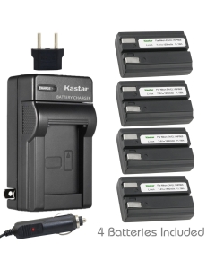 Kastar Battery (4-Pack) and Charger Kit for Nik EN-EL1, ENEL1, Minota NP-800 and Nik Cooipix 4300 4500 4800 5400 5700 775 8700 880 885 995 CoolpixE880 and Konica Minota DG-5W Dimage A200 Cameras