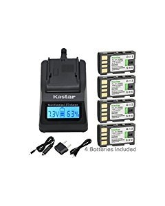 Kastar Fast Charger and Battery 4-Pack for JVC BN-VF808 BN-VF808U GZ-HD10 GZ-HD30 GZ-HD40 GZ-HD300 GZ-HD320 GZ-HM1 GZ-HM110 GZ-HM200 GZ-HM400 GZ-HM80 GZ-HM90 GZ-X900 GC-PX100 GC-P100 GC-PX1 GC-PX10