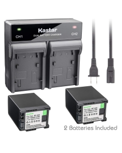 Kastar 2x Battery + Fast Dual Charger Replacement for Canon BP-828 VIXIA GX10 XF400 XF405 HFG30 HFG40 HF G50 HF G60 HFM32 HFM40 HFM400 HF20 HF200 HG20 HG21 XA10 XA20 XA25 XA30 XA35 XA40 XA45 XA50 XA55