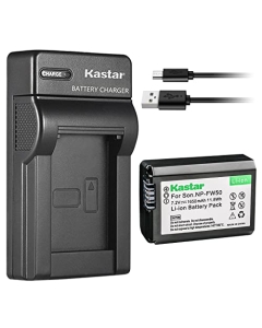 Kastar 1-Pack NP-FW50 Battery and Slim USB Charger Replacement for Sony Alpha α3000 α5000 α5100 α6000 α6100 α6300 α6400 α6500 α7 Α7II α7R Α7RII α7S α7II Camera, ZV-E10 Mirrorless Camera