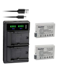 Kastar 2-Pack Battery and LTD2 USB Charger Replacement for Canon LP-E8 Battery, LC-E8 LC-E8E Charger, Canon EOS 600D, EOS 650D, EOS 700D, EOS Kiss X4, EOS Kiss X5, EOS Kiss X6 Camera, Canon BG-E8 Grip
