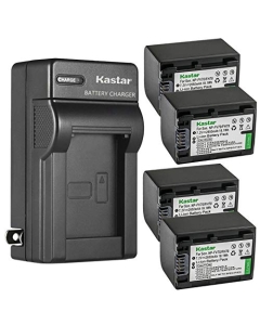 Kastar 4-Pack Battery and AC Wall Charger Replacement for Sony HDR-PJ320, HDR-PJ330, HDR-PJ340, HDR-PJ340E, HDR-PJ350, HDR-PJ380, HDR-PJ390, HDR-PJ420, HDR-PJ50, HDR-PJ510, HDR-PJ540, HDR-PJ580