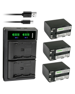 Kastar 3-Pack Battery and LTD2 USB Charger Replacement for Canon G1000, G1500, G2000, GL1 GL-1 DM-GL1, GL2 GL-2 DM-GL2, MV1, MV10 MV10i, MV20 MV20i, MV100 MV100i, MV200 MV200i, Optura, Optura Pi