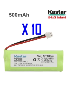 Kastar 10-Pack 4.8V 500mAh Ni-MH Rechargeable Battery Replacement for Dogtra BP12RT Dog Training Collar Receiver and 1900 NCP, 1902 NCP, 300M, YS500, SureStim H Plus, 1900 NCP, 302M and More Models