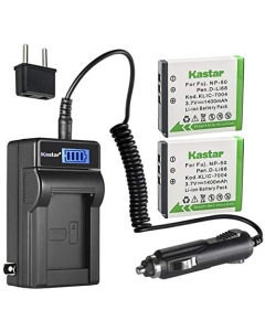 Kastar 2-Pack FNP-50 Battery and LCD AC Charger Compatible with Fujifilm FinePix F600EXR, FinePix F605EXR, FinePix F660EXR, FinePix F665EXR, FinePix F750EXR, FinePix F770EXR, FinePix F775EXR
