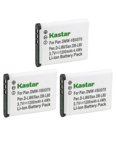 Kastar 3-Pack Battery VW-VBX070 Replacement for Panasonic HX-DC2EG-H, HX-DC2EG-W, HX-DC2GK, HX-DC2H, HX-DC2W, HX-DC3, HX-DC3GKHX-DC3K, HX-DC3R, HX-DC3W, HX-DC10, HX-DC10EB-K, HX-DC10EF-K Camera