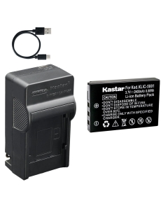 Kastar 1-Pack Battery and AC & USB-C Charger, Compatible with KLIC-5001 K5001 1054062 1064062 DB-L50 for DX6490 DX7440 DX7590 P850 P880 Z730 Z760 VPC-HD1000 HD1010 HD2000 Intuos4