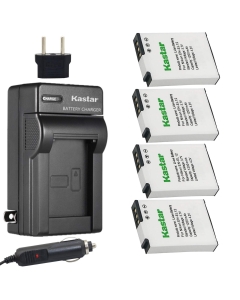 Kastar Battery (4-Pack) + Charger for Nik EN-EL12 MH-65 & Coolpix AW100, AW100s, AW110, AW110s, S9900, S9700, S9500, S9300, S9200, S9100, S6300, S8100, P330, P310, P300, S1200pj, S1000pj, S620, S31