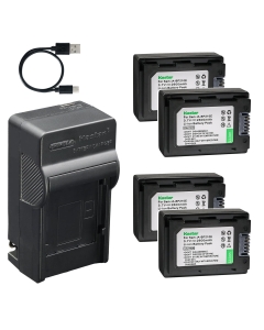 Kastar 4-Pack Battery and AC & USB-C Charger, Compatible with Samsung IA-BP420E IA-BP210E IA-BP210R IA-BP105R for HMX-F80 F90 F800 H200 H300 SMX-F40 F50 Series Camcorders