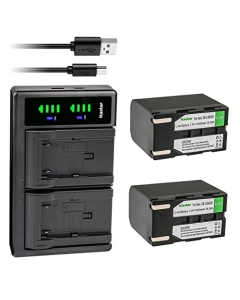 Kastar 2-Pack SB-LSM320 Battery and LTD2 USB Charger Compatible with Samsung SC-D362, SC-D363, SC-D364, SC-D365, SC-D366, SC-D371, SC-D372, SC-D375, SC-D453, SC-D455, SC-D457, SC-D557, SC-D653 Camera