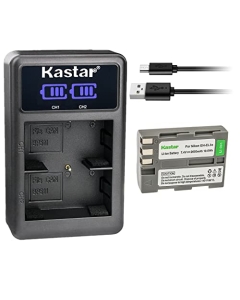 Kastar 1-Pack EN-EL3E Battery and LED2 USB Charger Compatible with Nikon EN-EL3e, EN-EL3a, EN-EL3 Battery, Nikon MH-18, MH-18a, MH-19 Charger, Nikon MB-D10, MB-D80 Battery Grip