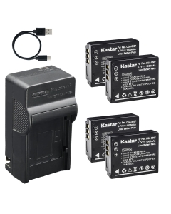 Kastar 4-Pack Battery and AC & USB-C Charger, Compatible with Panasonic CGA-S007 CGR-S007 DMW-BCD10 Batteries and Lumix DMC-TZ1 TZ2 TZ3 TZ4 TZ5 TZ11 TZ15 TZ50 Cameras