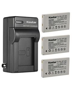 Kastar 3-Pack Battery and AC Wall Charger Replacement for Konica Minolta NP-200, DiMAGE X Series Digital Cameras