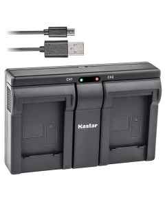 Kastar USB Dual Charger for Sanyo DB-L40, DB-L40AU and Sanyo Xacti DMX-HD1, DMX-HD1A, DMW-HD2, DMX-HD15, DMX-HD700, DMX-HD800, VPC-HD1, VPC-HD1A, VPC-HD1E, VPC-HD2, VPC-HD700, VPC-HD800 Cameras