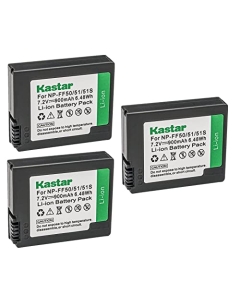 Kastar NP-FF50 / NP-FF51 / NP-FF51S Battery 3-Pack Replacement for Sony DCR-PC106, DCR-PC106E, DCR-PC107, DCR-PC107E, DCR-PC108, DCR-PC108E, DCR-PC109, DCR-PC109E, DCR-PC350, DCR-PC350E Camera