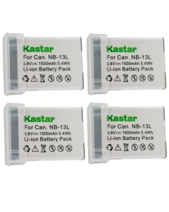 Kastar 4-Pack NB-13L Battery 3.6V 1500mAh Replacement for Canon PowerShot SX720 HS, PowerShot SX730 HS, PowerShot SX740 HS, G1 X Mark III, PowerShot G5 X, PowerShot G5 X II, PowerShot G7 X Camera