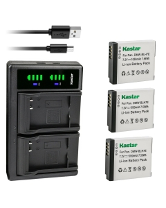 Kastar 3-Pack Battery and LTD2 USB Charger Replacement for Panasonic DMW-BLH7, DMW-BLH7E, DMW-BLH7PP, DMW-BLH7GT Battery, DE-A98, DE-A99 Charger, Panasonic Lumix DMC-LX10, Lumix DMC-LX15 Camera