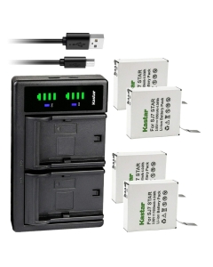 Kastar 4-Pack Battery and LTD2 USB Charger Compatible with SJCAM SJ7 Star, SJCAM SJ7B, SJCAM SJ7 Star 4K Ultra HD Action Camera, SJCAM SJ7 Star Sport Camera