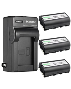 Kastar 3-Pack Battery and AC Wall Charger Replacement for Geomax ZBA600 Geomax ZBA400 Geomax ZBA200 Geomax 724117 Battery, Geomax Zoom 10 Zoom 20 Zoom 30 Zoom 35 PRO Zoom 80 Total Station Survey