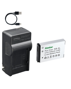 Kastar 1-Pack Battery and AC USB-C Charger, Compatible with Canon NB-5L, NB-5LH, PowerShot S100, S110, SD700 is, SD800 is, SD870 is, SD880 is, SD970 is, SD990 is, SX200 is, SX210 is, SX230 HS Cameras