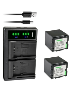 Kastar 2-Pack CGA-DU21 Battery and LTD2 USB Charger Compatible with Panasonic NV-GS10 NV-GS17 NV-GS21 NV-GS22 NV-GS26 NV-GS27 NV-GS28 Camera CGA-DU06 CGA-DU07 CGA-DU12 CGA-DU14 CGA-DU21 Battery