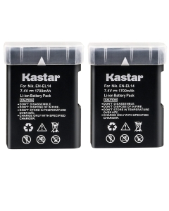 Kastar Battery (2-Pack) for Nik EN-EL14, EN-EL14a, MH-24 and Coolpix P7000, P7100, P7700, P7800, D3100 DSLR, D3200 DSLR, D3300 DSLR, D5100 DSLR, D5200 DSLR, D5300, D5500 DSLR, Df DSLR Cameras