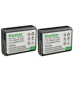 Kastar Battery (2-Pack) Replacement for Canon LP-E10, LC-E10 Work with Canon EOS Rebel T5, EOS Rebel T3, EOS Kiss X50, EOS Kiss X70, EOS 1200D, EOS 1100D DSLR Cameras