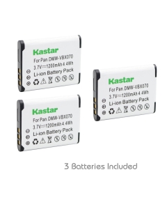 Kastar VW-VBX070 Battery (3-Pack) for Pentax D-Li88, Panasonic VW-VBX070, Sanyo DB-L80, DB-L80AU Battery and Digital Cameras (Search Your Camera Model Down Description)