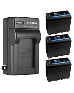 Kastar 3-Pack NP-F970PRO Battery 7.2V 8700mAh and AC Wall Charger Compatible with Son DCR-TRV720 DCR-TRV735 DCR-TRV820 DCR-TRV9 DCR-TRV900 DCR-TV900 DCR-VX2001 DCR-VX2100 DCR-VX2100E DCR-VX700 Camera