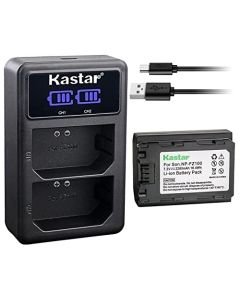 Kastar 1-Pack NP-FZ100 Battery and LED2 USB Charger Compatible with Sony FX3, FX30 Digital Cinema Camera, Cinema Line FX30 Super 35 Camera, Alpha 9 α9, Alpha A9 / ILCE-9, Alpha A 9 Camera