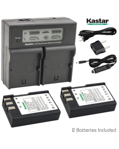 Kastar LCD Dual Fast Charger & 2 x Battery for Nik EN-EL9, ENEL9, EN-EL9a, ENEL9A, MH-23 and Nik D3000, D5000, D40, D60, D40X SLR Cameras