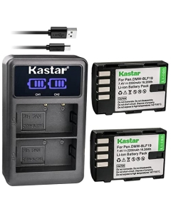 Kastar 2-Pack DMW-BLF19 Battery and LED2 USB Charger Compatible with Panasonic Lumix DMC-GH3, Lumix DMC-GH3A, Lumix DMC-GH3AGK, Lumix DMC-GH3GK, Lumix DMC-GH3H, Lumix DMC-GH3HGK, Lumix DMC-GH3KBODY