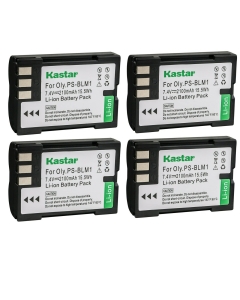 Kastar BLM1 Battery 4-Pack Replacement for Olympus BLM-1 BLM-1S, BLM-01 BLM01, PS-BLM1, BCM-2 Battery and Charger, Olympus HLD-2 Battery Grip, HLD-4 Battery Grip