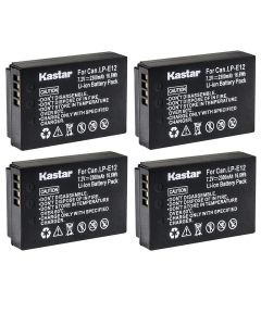 Kastar Battery (4-Pack) for Canon LP-E12 Work with Canon EOS M, EOS Rebel SL1, EOS 100D Cameras