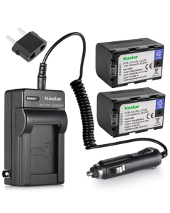 Kastar Battery (2-Pack) and Charger Kit for JVC SSL-JVC50 and JVC GY-HMQ10, GY-LS300, GY-HM200, GY-HM600, GY-HM600E, GY-HM600EC, GY-HM650 Camcorders