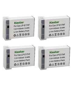 [Fully Decoded] Kastar 4-Pack LP-E17HF Battery Replacement for Canon LP-E17 LP-E17H 9967B02 Battery, LC-E17 LC-E17E Charger, Canon EOS RP EOS R8 EOS R50 EOS R100 Mirrorless Camera, BG-E18 Battery Grip